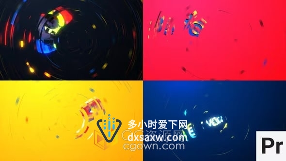 PR模板-划痕碎片故障过渡效果音乐会标志社交媒体LOGO动画