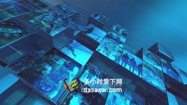 新闻资讯电视节目片头AE模板3D科技闪亮镜面场景动画视频