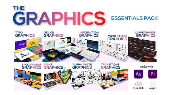 AE与PR模板-700+现代时尚设计文字标题排版图形动画背景信息图表