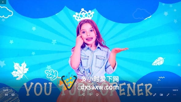 AE模板-蓝白色彩少年儿童兴趣班培训机构教育课程介绍短视频
