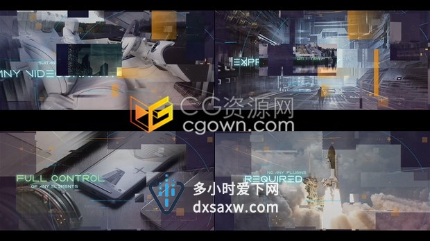 PR与AE模板高科技元素视差效果现代技术公司宣传视频制作