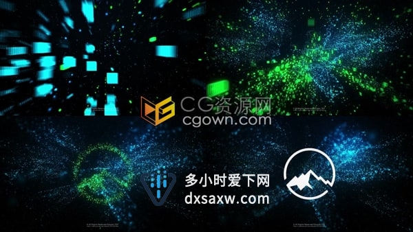 AE片头模板-闪亮炫丽粒子矩阵标志AI人工智能技术LOGO动画