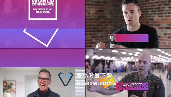 R模板-商务会议企业文化活动宣传片著名人物访谈商业讲座包装片头