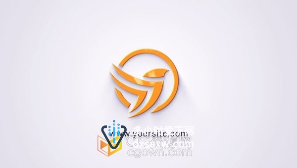 AE模板-简单光泽感挤出动画LOGO标志
