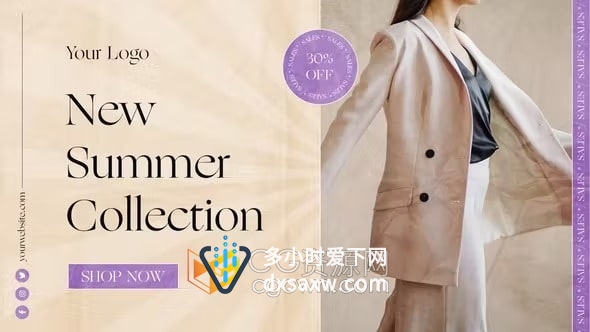 AE模板-夏季服装新品系列介绍视频时尚饰品箱包产品广告