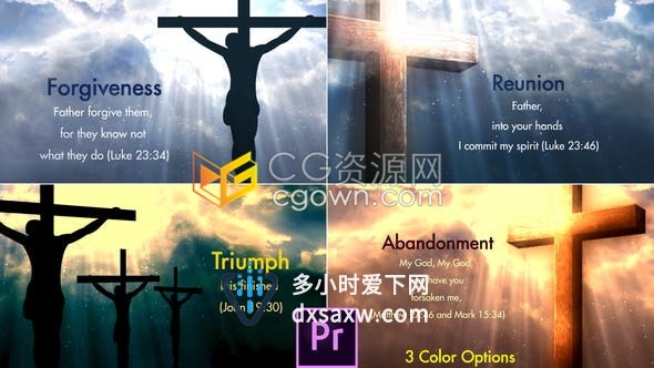 耶稣受难日基督教节日复活节片头开场宣传视频制作-PR模板