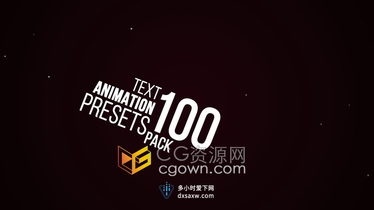 AE预设-100 Text Animation Pack 50个进出动态动画文本