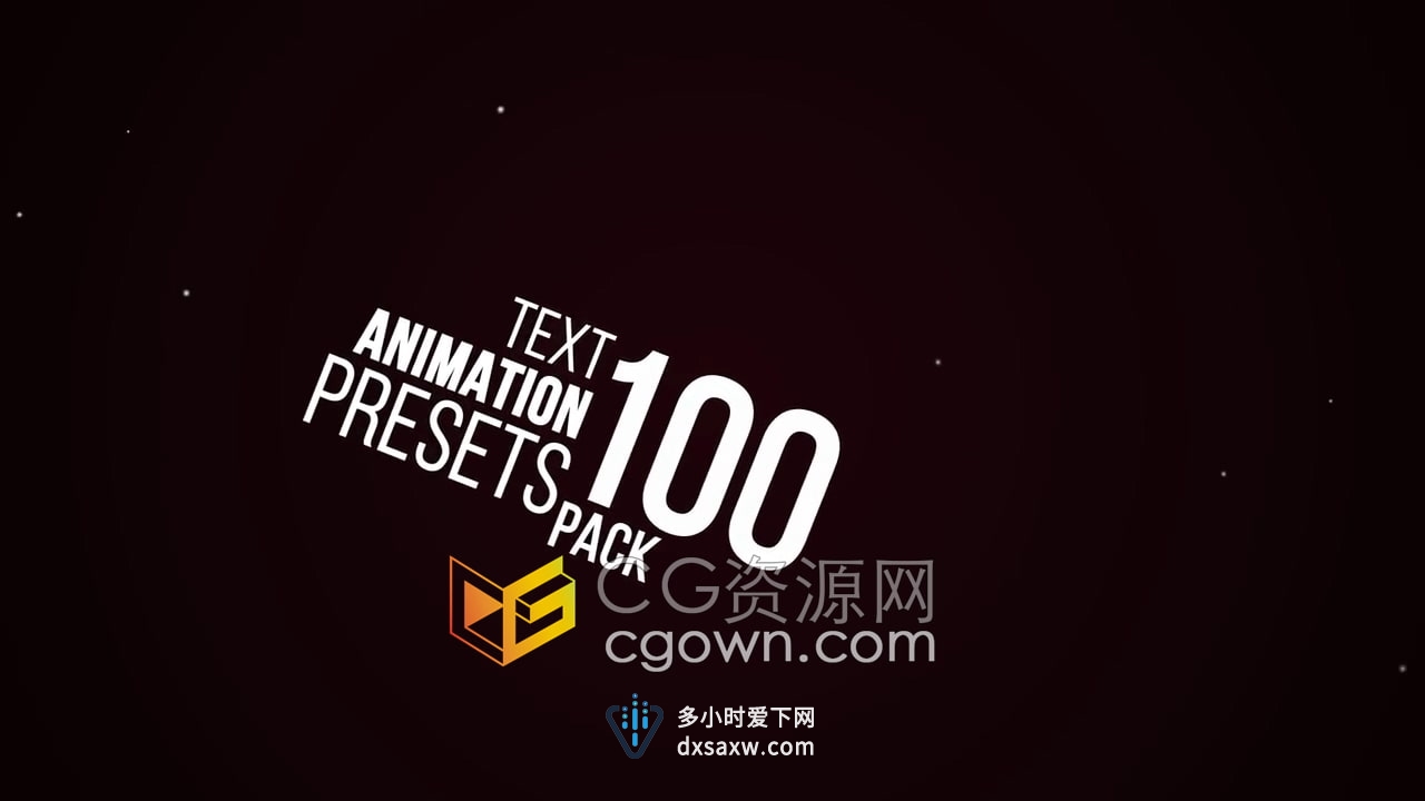 AE预设-100 Text Animation Pack 50个进出动态动画文本