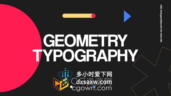 多彩时尚几何创意文本标题动画商务片头AE模板