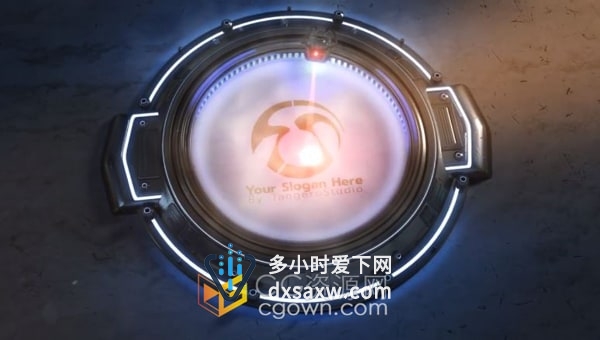 酷炫激光束打印标志动画AE片头模板