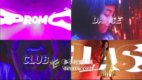 创意过渡频闪效果时尚PR模板适合酒吧音乐会LED屏展示开场视频