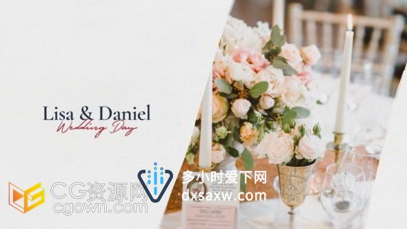 明亮温馨时尚浪漫现代婚礼请柬视频宣传AE模板