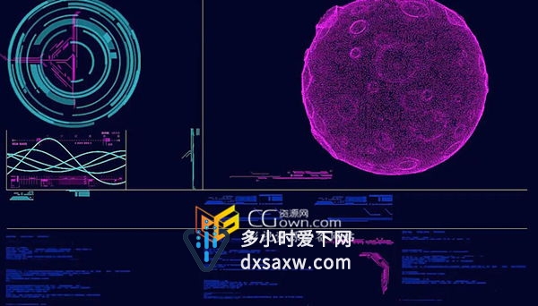 AE教程 Form粒子制作高科技科幻显示屏HUD元素信息化UI界面 带工程文件