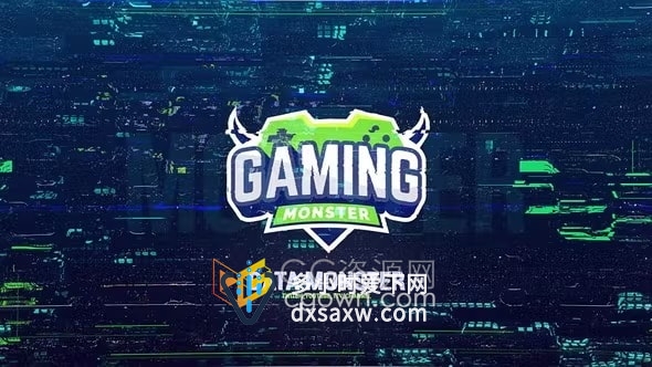 赛博朋克风数据损坏故障标志技术LOGO动画AE模板