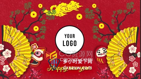 [会员福利]新年片头AE模板手机竖屏拜年祝福小视频2022虎年春节贺卡
