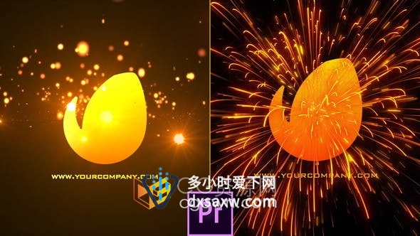 PR模板-活力镜头眩光高冲击力爆炸粒子失焦轨迹坠落粒子标志LOGO片头
