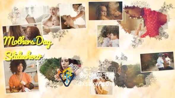 AE模板-温馨优雅母亲节幻灯片浪漫美好婚礼视频相册