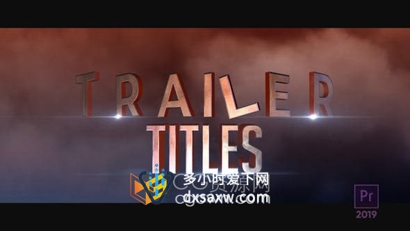 3D Trailer Titles PR模板三维文字标题动画预告片电影片名宣传视频