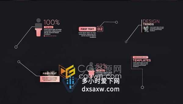 AE模板-线条呼出指示线大标注标题放大文字注释动画