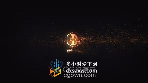 AE模板-3个简单的风沙粒子效果标志LOGO动画