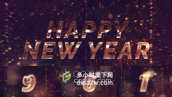 AE倒计时模板新年除夕倒数10数视频片头祝大家2020年元旦快乐