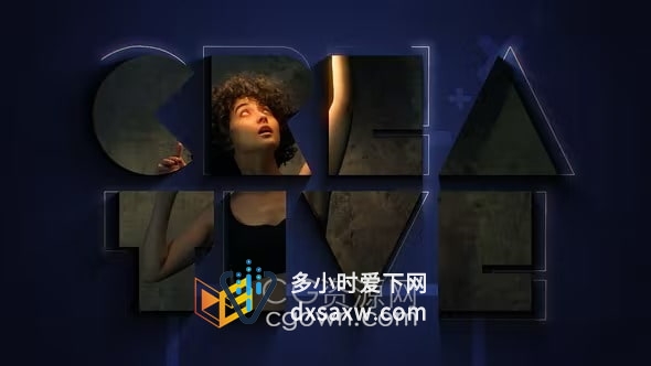AE模板-创意文字排版标题显现图像动画时尚社交媒体宣传短片