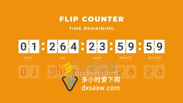 数字时钟翻转计数器翻页日历倒计时动画Flip Counter-AE倒数模板