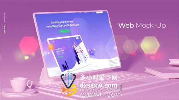 温馨时尚可爱创意新颖网页界面推广宣传片AE模板