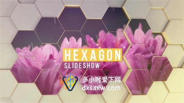 AE模板-3d多重六边形立方体动画宣传视频