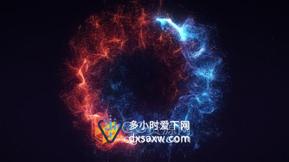 AE模板-大气彩色粒子轨迹缠绕旋转LOGO揭示动画