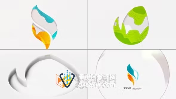 AE模板-清晰大气企业品牌标志描边绘制LOGO动画
