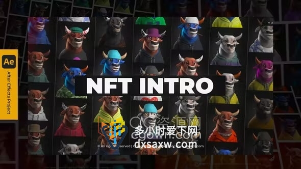 NFT领域出色角色动画介绍视频片头AE模板