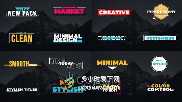 4K现代多彩创意弹出框标题动画AE模板