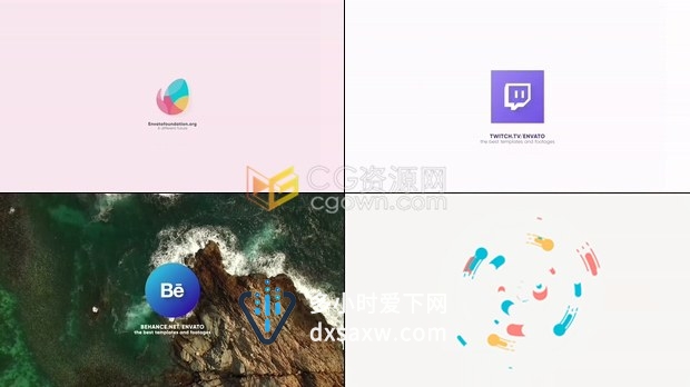 4K分辨率二维抽象MG动画彩色图形动画效果LOGO片头视频-PR模板下载