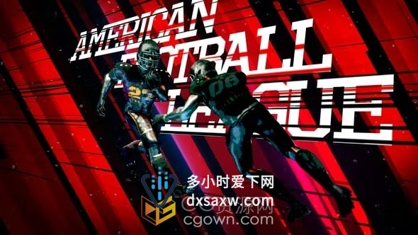 美式足球橄榄球揭幕战宣传开场视频片头AE模板