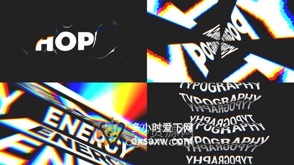 Chaotic Typography 20张专业设计创意文字海报动画-PR模板
