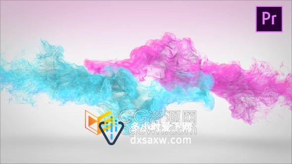 PR模板-双色粒子烟雾状混合揭示时尚美丽网站品牌LOGO动画