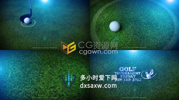 高尔夫LPGA赛体育赛事企业活动高尔夫俱乐部宣传片头AE模板