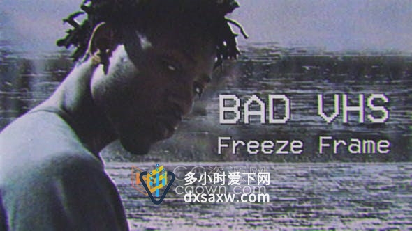 Premiere制作VHS故障画面冻结帧人物介绍宣传介绍开场视频片头-AE模板