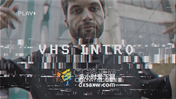 快节奏老式录像带效果VHS Intro活力动画AE模板