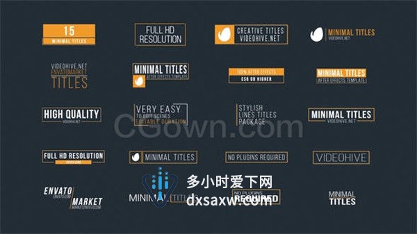 20组企业现代视频包装文字动画标题排版视频字幕效果-PR预设与AE模板下载