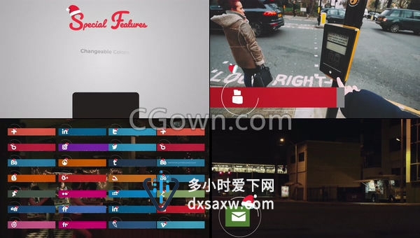 PR预设mogrt庆祝圣诞节年快乐前夜卡通社交媒体字幕条包装-Premiere模板下载