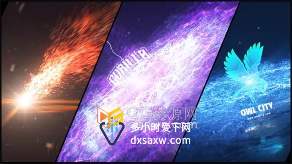 AE标志模板-三维效果超高能粒子视觉冲击波LOGO动画