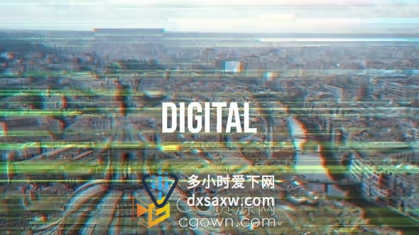 Digital Glitch 20种数字故障线条干扰毛刺特效AE模板