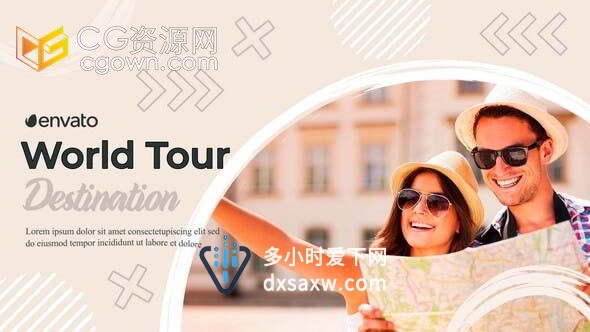 活力假日明亮时尚郊游旅行现代宣传片AE模板