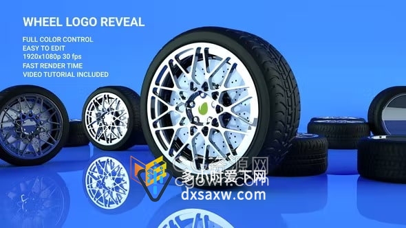Ae标志模板-汽车轮胎车轮标志LOGO动画