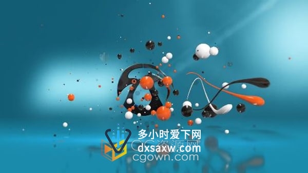 抽象创意3D彩色小球动画标志片头AE模板