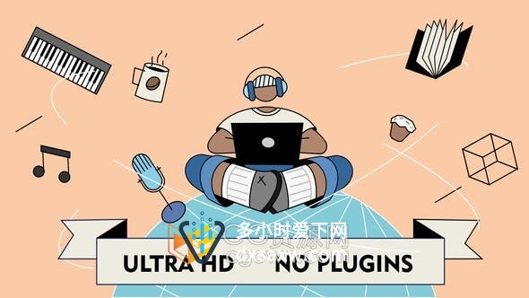 AE模板-卡通形象动画场景演绎远程教育专业技能提升虚拟现实动画元素