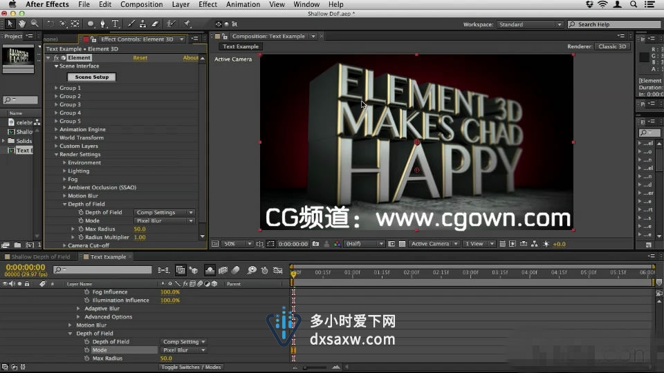 Lynda.com – Element 3D 基本训练(提供英文 中文字幕)