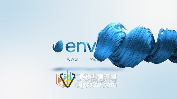 AE模板-三维线条串连螺旋状动画演示品牌标志LOGO片头